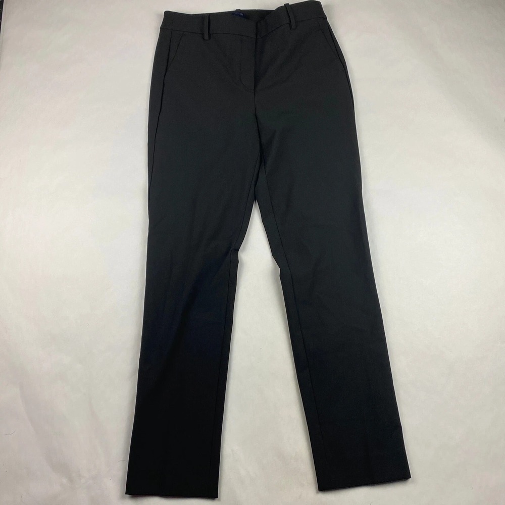 J. CREW Sz 8 Black Carreman Dress Pants Trousers Slim Stretch Design France
